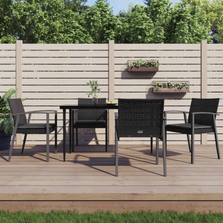 Sillas jardín cojines 4 uds ratán sintético negro 56,5x57x83 cm by , Garden chairs - Ref: Foro24-3187079, Price: 291,30 €, Di...
