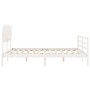 Weißer Massivholzbettrahmen mit Kopfteil 160x200 cm von vidaXL, Betten und Lattenroste - Ref: Foro24-3195297, Preis: 144,11 €...