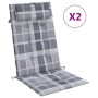 Cojines de silla respaldo alto 2 uds tela Oxford a cuadros gris de , Cojines para sillas y sofás - Ref: Foro24-361916, Precio...