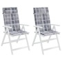 Cojines de silla respaldo alto 2 uds tela Oxford a cuadros gris de , Cojines para sillas y sofás - Ref: Foro24-361916, Precio...