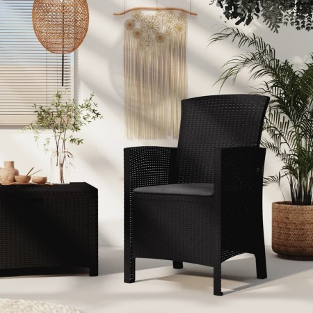 Sillón de jardín con cojín ratán PP color grafito | Foro24.es | Tu tienda online para hogar, jardín y más Foro24.es