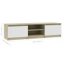 Mueble de TV madera contrachapada blanco y roble 140x40x35,5 cm | Foro24.es | Tu tienda online para hogar, jardín y más Foro24.es