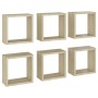 Estantes cubo de pared 6 unidades roble Sonoma 30x15x30 cm von , Regale und Regale - Ref: Foro24-807009, Preis: 43,98 €, Raba...
