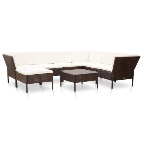 Set muebles de jardín 8 piezas y cojines ratán sintético marrón by , Garden sets - Ref: Foro24-48951, Price: 548,21 €, Discou...