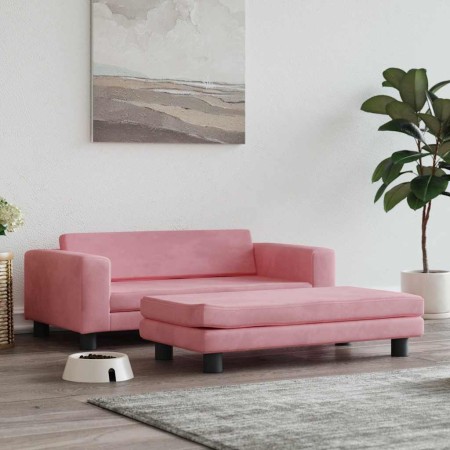 Cama para perros con extensión terciopelo rosa 100x50x30 cm by , Beds for dogs - Ref: Foro24-172022, Price: 149,39 €, Discoun...