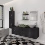 Conjunto de muebles de baño con lavabo y grifo 11 piezas negro by , Bathroom furniture - Ref: Foro24-273687, Price: 459,69 €,...