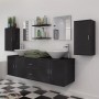Conjunto de muebles de baño con lavabo y grifo 11 piezas negro by , Bathroom furniture - Ref: Foro24-273687, Price: 459,69 €,...
