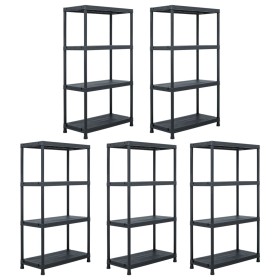 Estantería de plástico 5 unidades 60x30x138 cm negro von , Industrieregale - Ref: Foro24-276252, Preis: 174,71 €, Rabatt: %