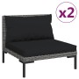 Muebles jardín 3 pzas ratán sintético semicircular gris oscuro | Foro24.es | Tu tienda online para hogar, jardín y más Foro24.es
