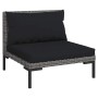 Muebles jardín 3 pzas ratán sintético semicircular gris oscuro | Foro24.es | Tu tienda online para hogar, jardín y más Foro24.es