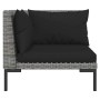 Muebles jardín 3 pzas ratán sintético semicircular gris oscuro de , Sofás modulares de exterior - Ref: Foro24-318607, Precio:...