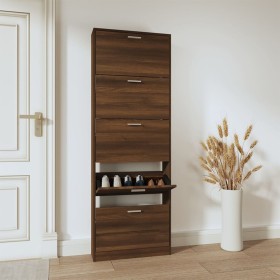 Mueble zapatero madera contrachapada marrón roble 59x17x169 cm by , Shoe racks and shoe organizers - Ref: Foro24-342517, Pric...