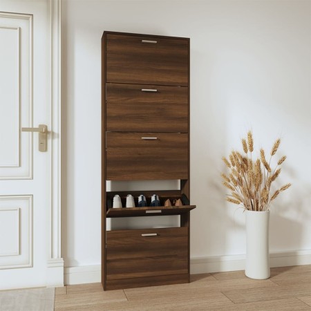 Mueble zapatero madera contrachapada marrón roble 59x17x169 cm by , Shoe racks and shoe organizers - Ref: Foro24-342517, Pric...