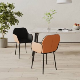 Sillas de comedor 2 unidades cuero sintético y tela negro by , dining chairs - Ref: Foro24-344754, Price: 116,33 €, Discount: %