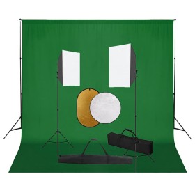 Kit de estudio fotográfico con luces softbox, fondo y reflector de , Flashes e iluminaciones de estudio - Ref: Foro24-3067051...