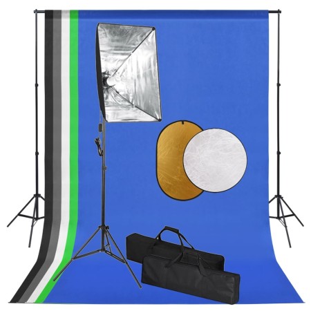 Kit de estudio fotográfico con luces softbox fondo y reflector de , Flashes e iluminaciones de estudio - Ref: Foro24-3067098,...