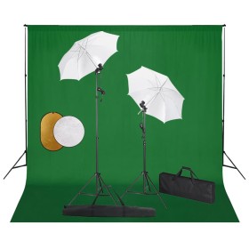 Kit estudio fotográfico lámparas sombrillas fondo y reflector von , Blitze und Studiobeleuchtung - Ref: Foro24-3067070, Preis...