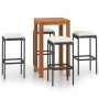 Set de bar para jardín 5 piezas y cojines ratán sintético negro de , Conjuntos de jardín - Ref: Foro24-3067982, Precio: 263,3...
