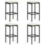 Set de bar para jardín 5 piezas y cojines ratán sintético negro de , Conjuntos de jardín - Ref: Foro24-3067982, Precio: 263,3...