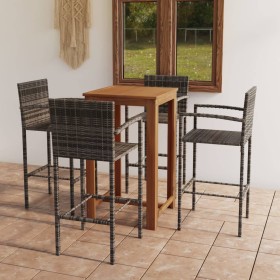 Conjunto de bar para jardín 5 piezas gris de , Conjuntos de jardín - Ref: Foro24-3067989, Precio: 388,17 €, Descuento: %