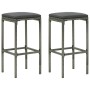Set de bar para jardín 3 piezas y cojines ratán sintético gris de , Conjuntos de jardín - Ref: Foro24-3067980, Precio: 212,27...