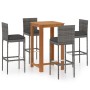 Conjunto de bar para jardín 5 piezas con cojines gris by , Garden sets - Ref: Foro24-3067977, Price: 448,40 €, Discount: %