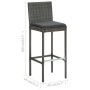 Conjunto de bar para jardín 5 piezas con cojines gris by , Garden sets - Ref: Foro24-3067977, Price: 448,40 €, Discount: %