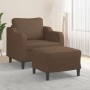Sillón con taburete tela marrón 60 cm by , Sofas - Ref: Foro24-3201130, Price: 185,88 €, Discount: %