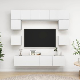 Set de muebles de salón TV 8 piezas madera de ingeniería blanco von , TV-Möbel - Ref: Foro24-3078691, Preis: 270,74 €, Rabatt: %