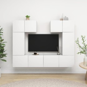 Set de muebles de salón TV 6 piezas madera de ingeniería blanco by , TV Furniture - Ref: Foro24-3078698, Price: 224,24 €, Dis...