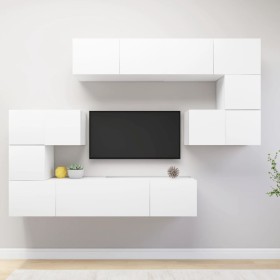 Set de mueble para TV de 8 piezas madera de ingeniería blanco von , TV-Möbel - Ref: Foro24-3078723, Preis: 288,96 €, Rabatt: %