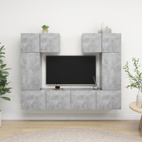 Set muebles de salón TV 6 pzas madera ingeniería gris hormigón von , TV-Möbel - Ref: Foro24-3079118, Preis: 194,75 €, Rabatt: %