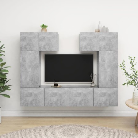 Set muebles de salón TV 6 pzas madera ingeniería gris hormigón von , TV-Möbel - Ref: Foro24-3079118, Preis: 194,75 €, Rabatt: %