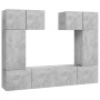 Set muebles de salón TV 6 pzas madera ingeniería gris hormigón von , TV-Möbel - Ref: Foro24-3079118, Preis: 194,75 €, Rabatt: %