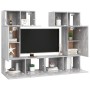 Set muebles de salón TV 6 pzas madera ingeniería gris hormigón von , TV-Möbel - Ref: Foro24-3079118, Preis: 194,75 €, Rabatt: %