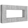 Set de muebles de salón 8 pzas madera ingeniería gris hormigón von , TV-Möbel - Ref: Foro24-3079089, Preis: 266,44 €, Rabatt: %