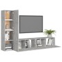 Set muebles de salón TV 4 pzas madera ingeniería gris hormigón von , TV-Möbel - Ref: Foro24-3079094, Preis: 134,85 €, Rabatt: %