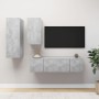 Set muebles de salón TV 4 pzas madera ingeniería gris hormigón von , TV-Möbel - Ref: Foro24-3079151, Preis: 134,49 €, Rabatt: %
