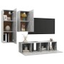 Set muebles de salón TV 4 pzas madera ingeniería gris hormigón von , TV-Möbel - Ref: Foro24-3079151, Preis: 134,49 €, Rabatt: %