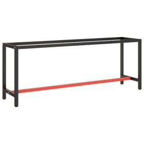 Estructura banco de trabajo metal negro y rojo mate 210x50x79cm by , Table legs - Ref: Foro24-151454, Price: 86,25 €, Discoun...