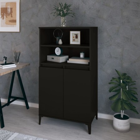 Aparador alto madera contrachapada negro 60x36x110 cm de , Aparadores - Ref: Foro24-821229, Precio: 101,69 €, Descuento: %