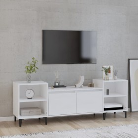 Mueble para TV madera contrachapada blanco brillo 160x35x55 cm de , Muebles TV - Ref: Foro24-821198, Precio: 72,93 €, Descuen...