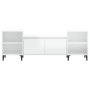 Mueble para TV madera contrachapada blanco brillo 160x35x55 cm de , Muebles TV - Ref: Foro24-821198, Precio: 72,93 €, Descuen...