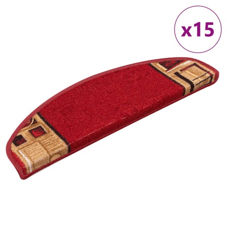 Alfombrilla autoadhesiva de escalera 15 uds roja 65x21x4 cm by , Stair mats - Ref: Foro24-322410, Price: 132,74 €, Discount: %