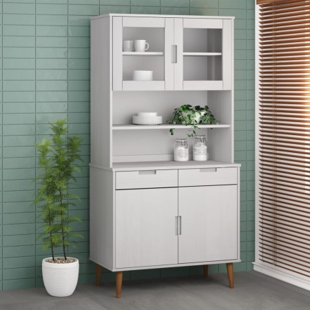 Aparador superior MOLDE madera maciza pino blanco 90x35x100 cm by , Sideboards - Ref: Foro24-350550, Price: 192,17 €, Discoun...
