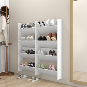 Zapateros de pared 4 uds madera contrachapada blanco 60x18x60cm by , Shoe racks and shoe organizers - Ref: Foro24-806716, Pri...