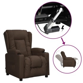 Sillón elevable cuero sintético marrón