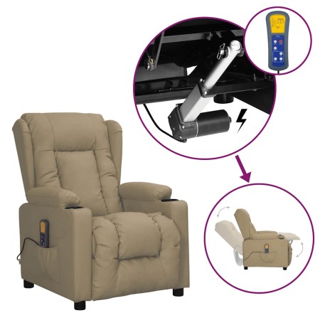 Sillón de masaje elevable cuero sintético color capuchino von , Elektrische Massagesessel - Ref: Foro24-3093452, Preis: 288,4...