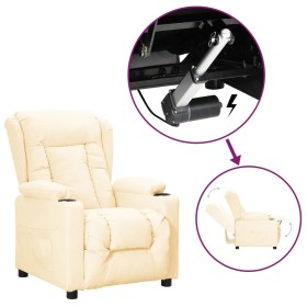 Sillón elevable cuero sintético crema