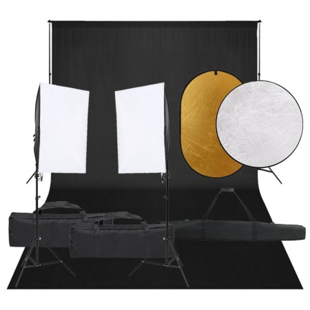 Kit de estudio fotográfico con set de luces, fondo y reflector by , Flashes and studio lighting - Ref: Foro24-3094759, Price:...